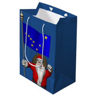 Santa Claus With Ensign Of Alaska Medium Gift Bag