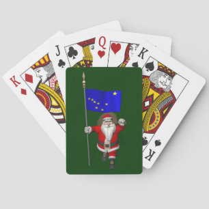 Santa Claus With Ensign Of Alaska Poker Cards