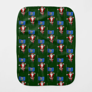 Santa Claus With Ensign Of Alberta Burp Cloth