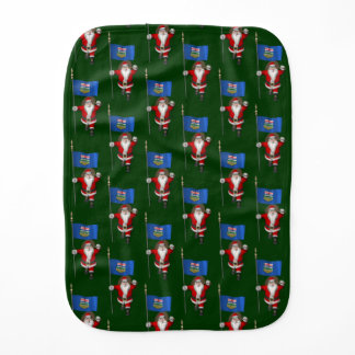 Santa Claus With Ensign Of Alberta Burp Cloth