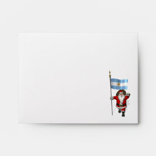 Santa Claus With Ensign Of Argentina Envelope