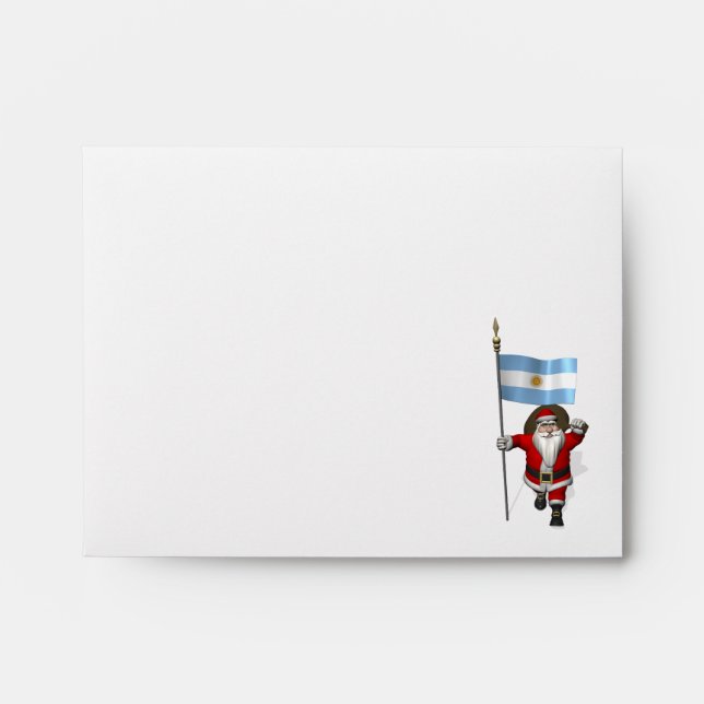 Santa Claus With Ensign Of Argentina Envelope (Front)