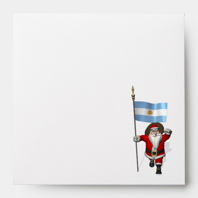 Santa Claus With Ensign Of Argentina Envelope (Front)