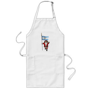 Santa Claus With Ensign Of Argentina Long Apron