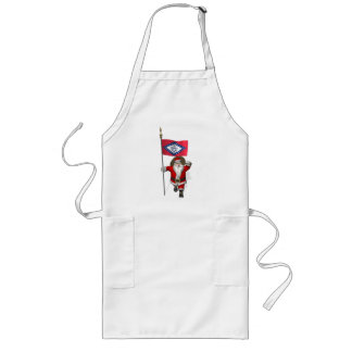 Santa Claus With Ensign Of Arkansas Long Apron