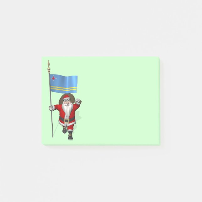 Santa Claus With Ensign Of Aruba Post-it Notes (Front)