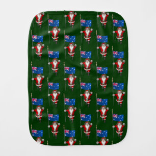 Santa Claus With Ensign Of Australia Burp Cloth
