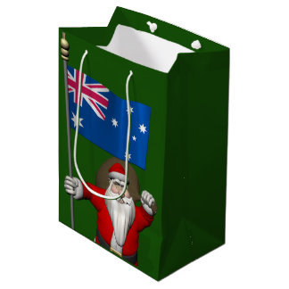 Santa Claus With Ensign Of Australia Medium Gift Bag