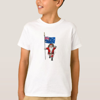 Santa Claus With Ensign Of Australia T-Shirt