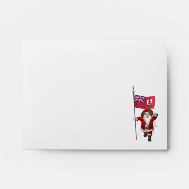 Santa Claus With Ensign Of Bermuda Envelope (Front)