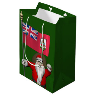 Santa Claus With Ensign Of Bermuda Medium Gift Bag