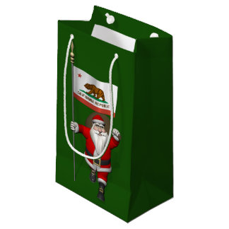 Santa Claus With Ensign Of California Small Gift Bag