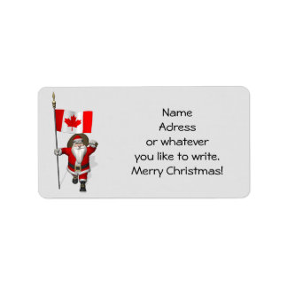 Santa Claus With Ensign Of Canada Label