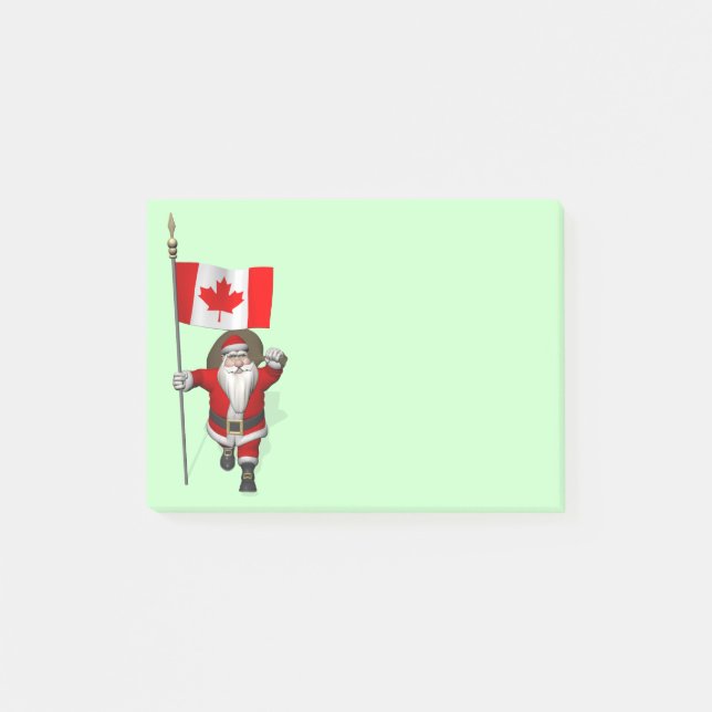 Santa Claus With Ensign Of Canada Post-it Notes (Front)