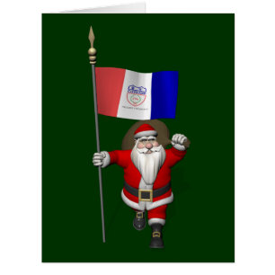 Santa Claus With Ensign Of Cleveland Cards