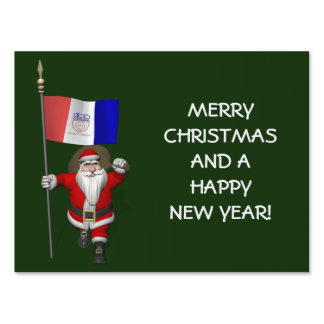 Santa Claus With Ensign Of Cleveland Ohio Yard Sign