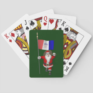 Santa Claus With Ensign Of Cleveland Poker Cards
