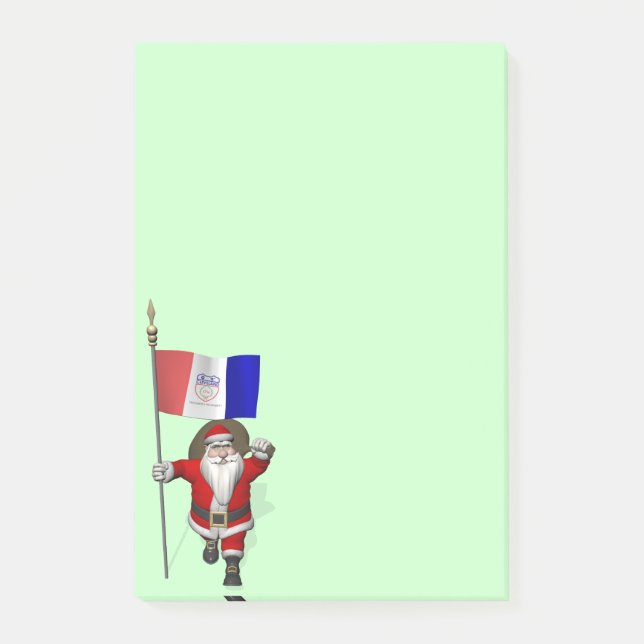 Santa Claus With Ensign Of Cleveland Post-it Notes (Front)
