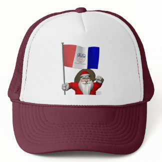 Santa Claus With Ensign Of Cleveland Trucker Hat