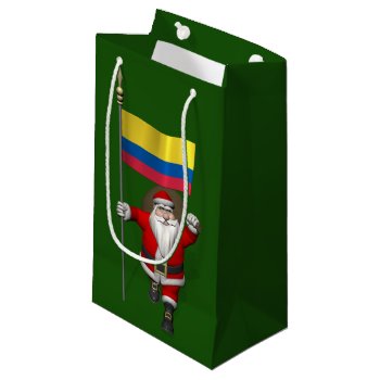 Santa Claus With Ensign Of Colombia Small Gift Bag by santa_world_flags at Zazzle