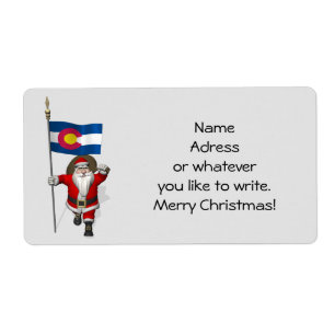 Santa Claus With Ensign Of Colorado Label