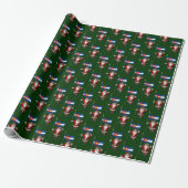 Santa Claus With Ensign Of Colorado Wrapping Paper (Unrolled)