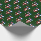 Santa Claus With Ensign Of Colorado Wrapping Paper (Corner)