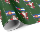 Santa Claus With Ensign Of Colorado Wrapping Paper (Roll Corner)
