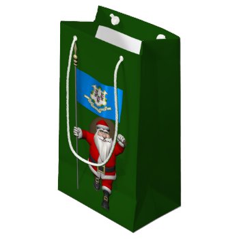 Santa Claus With Ensign Of Connecticut Small Gift Bag by santa_claus_usa at Zazzle