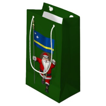 Santa Claus With Ensign Of Curaçao Small Gift Bag by santa_world_flags at Zazzle