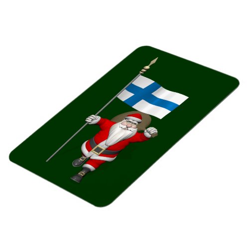 Santa Claus With Ensign Of Finland Magnet