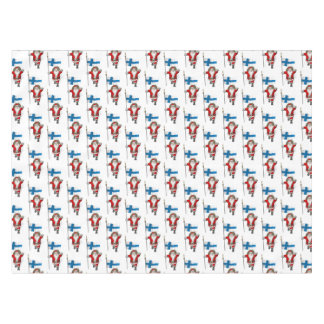 Santa Claus With Ensign Of Finland Suomi Tablecloth