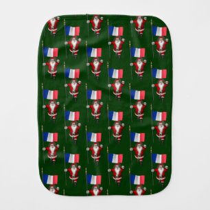 Santa Claus With Ensign Of France Burp Cloth