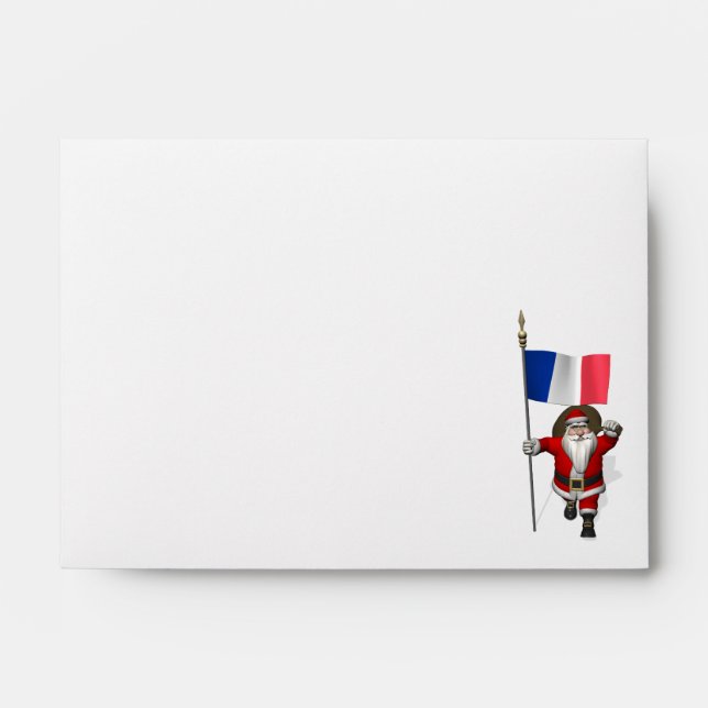Santa Claus With Ensign Of France Envelope (Front)