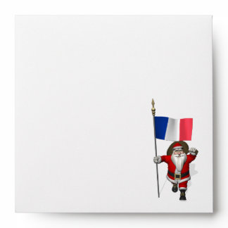 Santa Claus With Ensign Of France Envelope