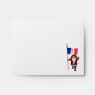 Santa Claus With Ensign Of France Envelope