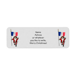Santa Claus With Ensign Of France Label
