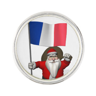 Santa Claus With Ensign Of France Pin