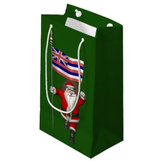 Santa Claus With Ensign Of Hawaii Small Gift Bag