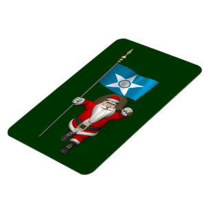 Santa Claus With Ensign Of Houston Magnet