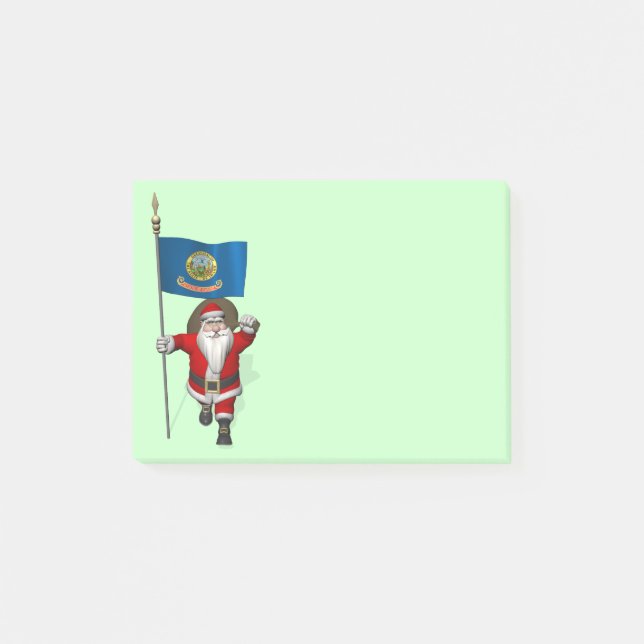 Santa Claus With Ensign Of  Idaho Post-it Notes (Front)