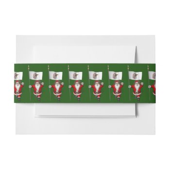 Santa Claus With Ensign Of Illinois Invitation Belly Band by santa_claus_usa at Zazzle