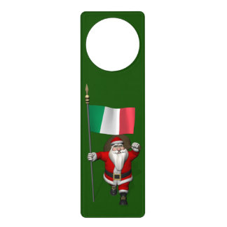 Santa Claus With Ensign Of Italy Door Hanger