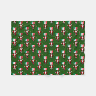 Santa Claus With Ensign Of Italy Fleece Blanket