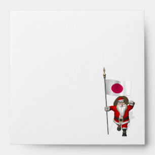 Santa Claus With Ensign Of Japan Envelope