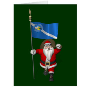 Santa Claus With Ensign Of Las Vegas Cards