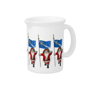 Santa Claus With Ensign Of Las Vegas Drink Pitcher