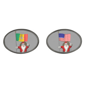 Santa Claus With Ensign Of Los Angeles CA Cufflinks