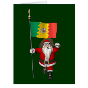Santa Claus With Ensign Of Los Angeles Cards