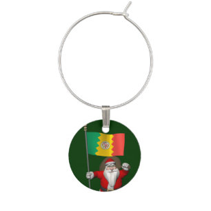 Santa Claus With Ensign Of Los Angeles Wine Charm